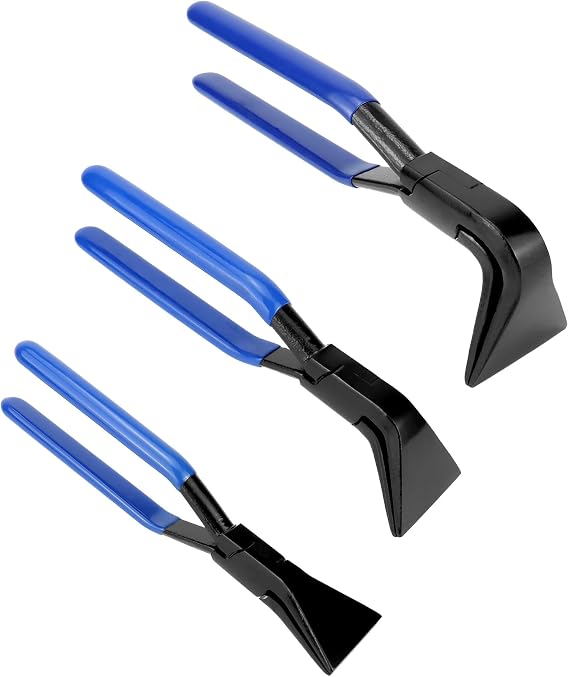 QWORK® 3 Pcs Sheet Metal Bender Set, Sheet Metal Tools, Seaming Pliers, Straight 45 90 Degree