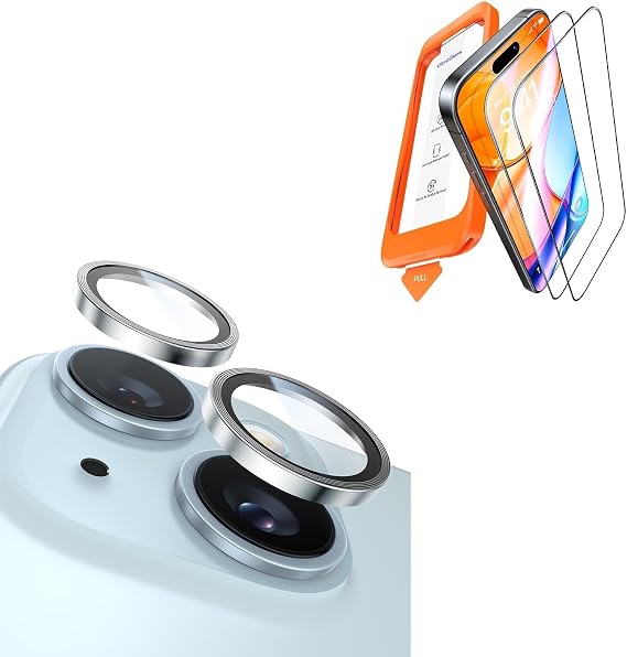 UltraGlass for iPhone 15 (Screen Protector+ Camera Protector) White Titanium