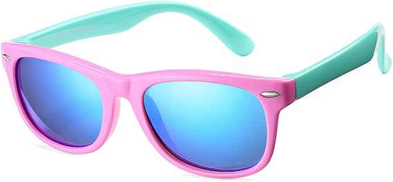 Kids Polarized Sunglasses, TR90 Unbreakable Shades for Boys & Girls Ages 3-10, 2-Pack