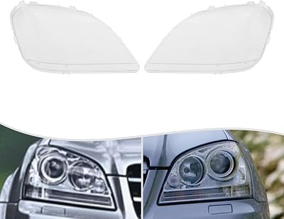 Pair Headlight Lens Cover Compatible with Mercedes Benz ML Class W164 2006 2007 2008 Front Left & Right Headlight Lens Cover Clear Headlamp Cover