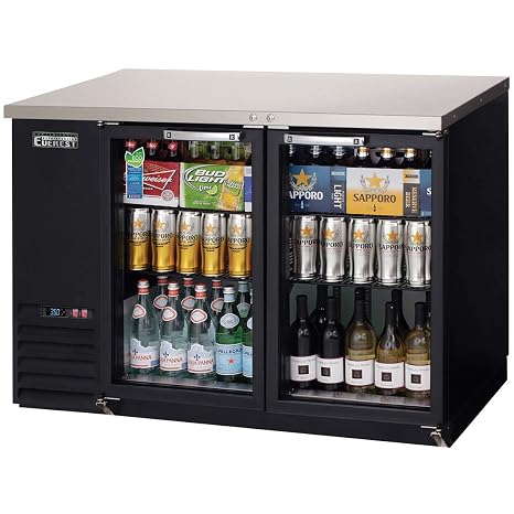 EBB48G-24 Back Bar Cooler Cabinet 2 Glass Doors, 115v, NSF - 13 cu. ft.