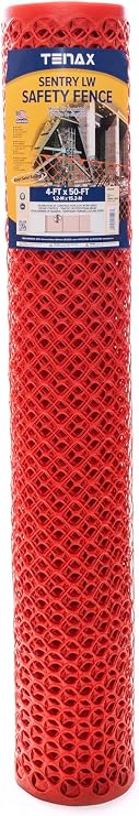 Tenax Sentry Safety Fence Diamond Mesh LW 4'x50' Orange USA Made for Construction Projects and Garden Fencing, Animal Barrier, Poultry, Deer, Patio