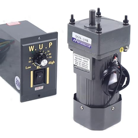 AC High Torque Motor,110V 90W AC Gear Motor Electric Single-Phase Motor Reversible Motor with Variable Speed Adjustable Controller Governor Geared Motor 135RPM