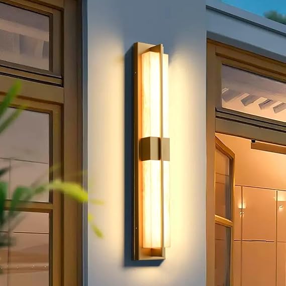 31" Gold LED Outdoor Wall Lighting Modern Outside Wall Sconce for House