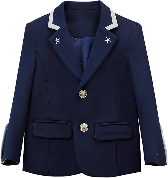 Plaid Blazer Jackets for Little Boys 2026 Back to School Cute Lightweight Double Breasted Suit Jacket School Uniform