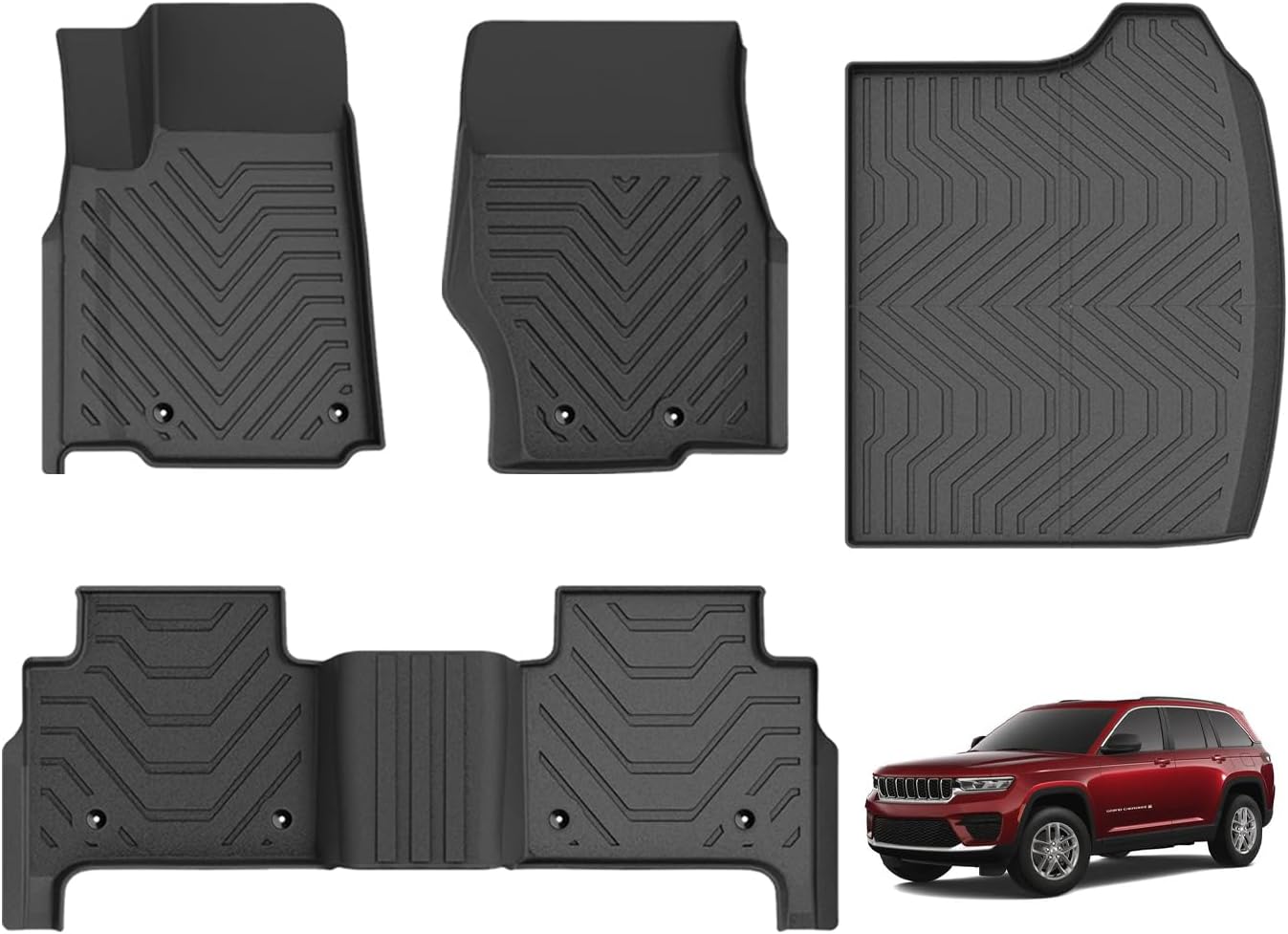 Floor Mat for 2022-2025 Jeep Grand Cherokee 1st 2nd Rows Floor Mat and Cargo Liner Not Fit L or WK
