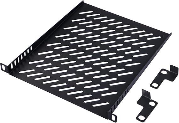 GeeekPi 0.5U Rack Shelf for 10 inch Server Rack, 10.23inch Depth, Vented Rack Mount Cantilever Tray for DeskPi Rackmate T2/T0 Plus/T1 Plus/TL1/T1/2 Plus Network Rack