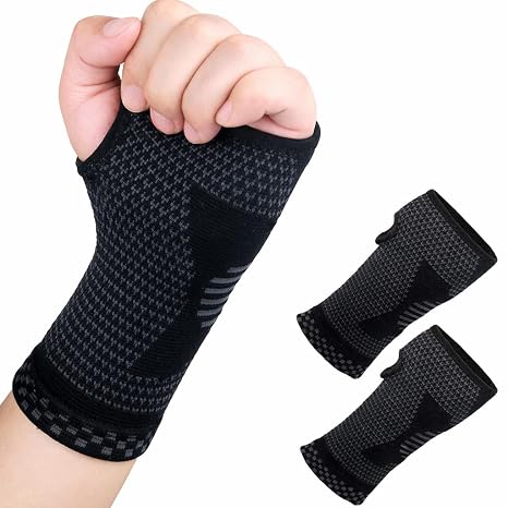Wrist Support for Left and Right Hand, 2 Pack Compression Wrist Brace