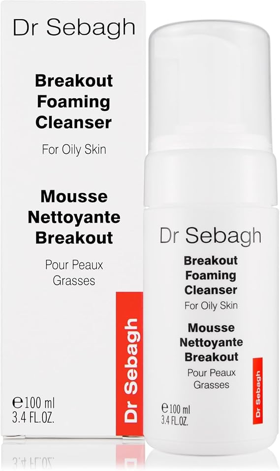 Dr Sebagh Breakout Foaming Cleanser (100 ml) - Face Wash for Acne Prone/Oily Skin - Purifies, Clears & Hydrates - Foam Face Wash for Oily Skin - Deep Pore Cleanser - Travel Size Facewash