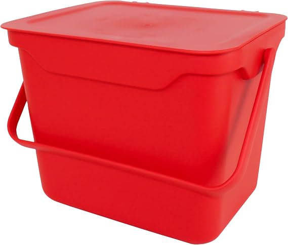 Easy Eco 5L Red Kitchen Compost Caddy/Food Bin