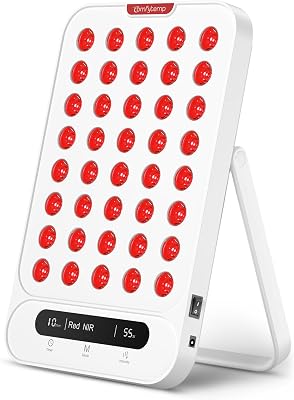 Comfytemp Red Light Therapy for Face & Body, Near Infrared Light Panel with Adjustable Stand, Dual-Chip 40 LEDs, 4 Modes Portable Panel with Timer for Travel Home, 660nm & 850nm, 55W