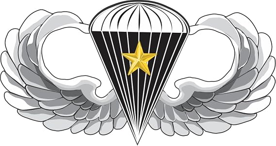 US Army Basic 5 Combat Jump Wings Decal Sticker 3.8"