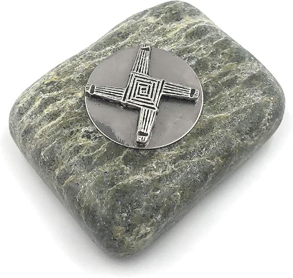 Connemara Irish Marble Small Paperweight with St Brigids Cross