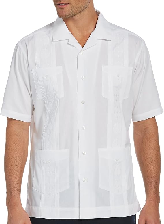 Cubavera Men's 100% Linen Short Sleeve Button-Down Guayabera Shirt (Available in Big & Tall) 100% Linen Four-Pocket Short Sleeve Button-Down Guayabera Shirt (Size Small - 5X) (Pack of 1)