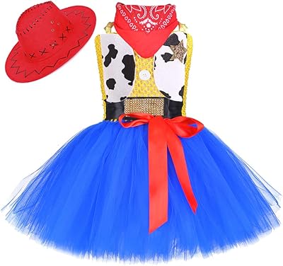 Tutu Dreams Halloween Cowgirl Costume for Girls 1-10Y with Bandana Cowboy Hat Birthday Party Dress Up Clothing