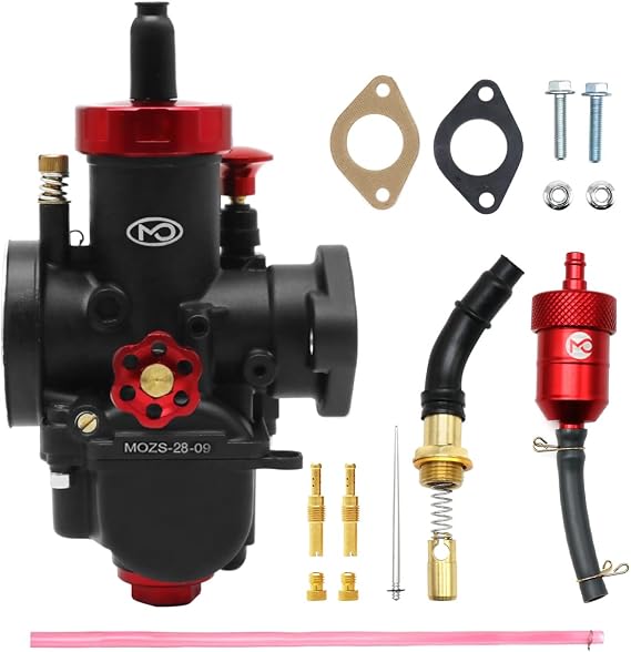 Racing Carb PE28mm Carburetor with Filter Choke Kit Fit 200cc to 250cc Flange Motorcycle Engine For Dirt Pit Bike Mini Bike Motocross (PE28mm)