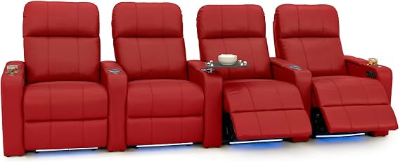 Seatcraft Monterey Home Theater Seating Red Row of 4