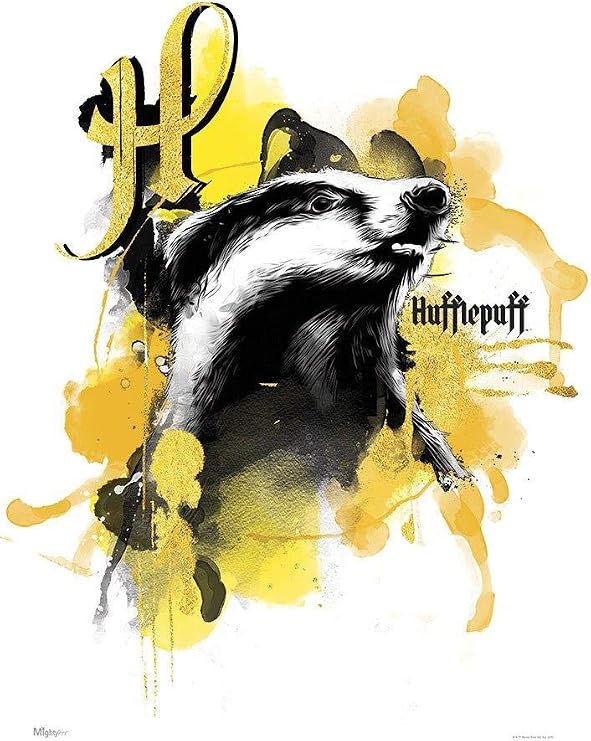 MIGHTYPRINT Harry Potter - Hufflepuff - House Urban Watercolor Durable 17 x 24 Wall Art NOT Made of Paper Officially Licensed Collectible MP17240529
