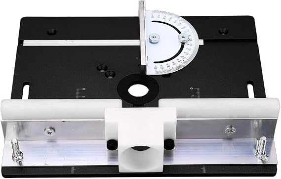 Router Table Insert Plate, Aluminum Alloy Router Templates with Clear Scale, Professional Universal Router Table Saw Insert Base Plate Kit (Black)
