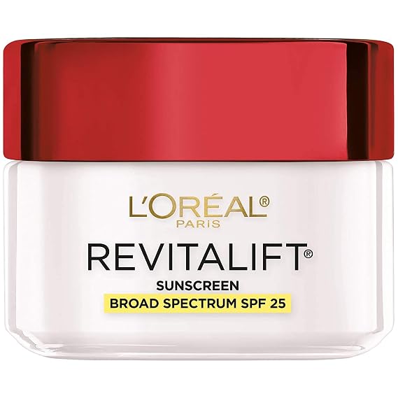 LOreal Paris Revitalift Anti-Wrinkle and Firming Face Moisturizer with SPF 25, Pro-Retinol and Centella Asiatica, Paraben Free, 1.7 oz Packaging may vary