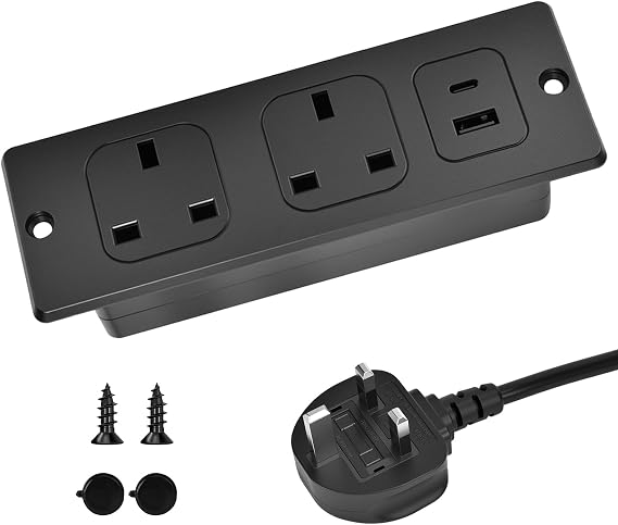 Recessed Power Socket with USB C/A PD20W,for Furniture Office Desk
