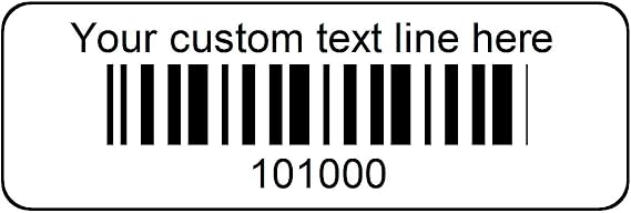 1000 Serial Number Bar Code Poly Plastic Labels 1-1/2" x 1/2" Sequential Barcode BOPP Asset Tag Stickers Roll - Consecutive Number - Custom Printed Smudge, UV, Moisture Resistant