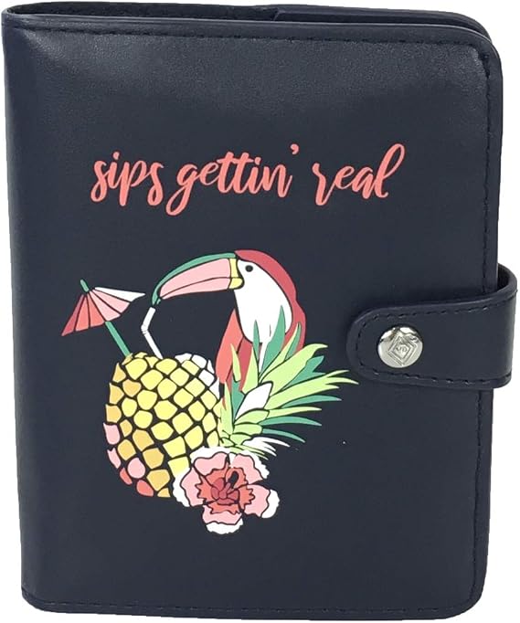 Vera Bradley Sips Gettin Real Passport Cover RFID Travel Wallet, Pineapple Toucan Party