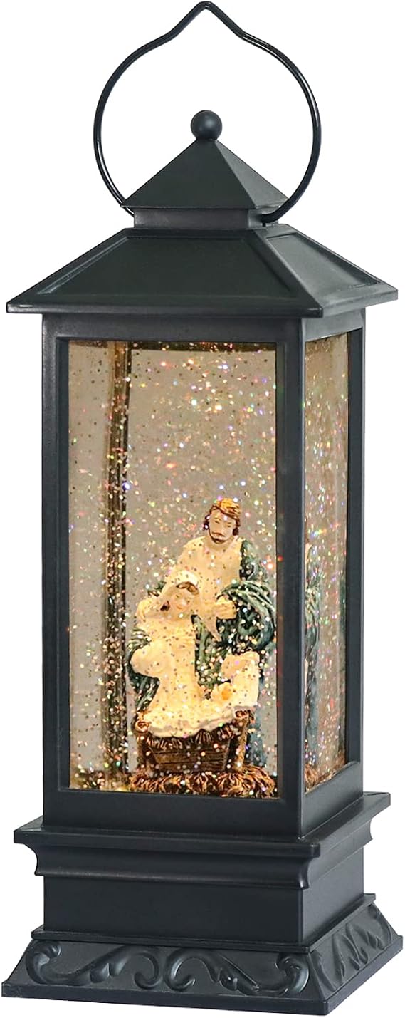 Eldnacele Jesus Singing Snow Globe Lantern with 6 Hour Timer