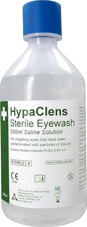 Safety First Aid HypaClens 500ml Eye Wash Bottle, Single-Use