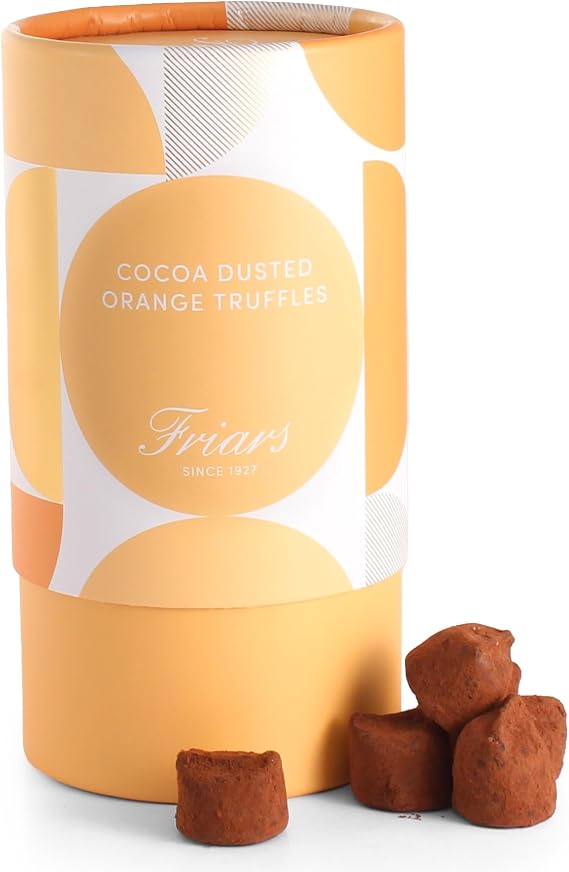 Friars Cocoa Dusted Orange Chocolate Truffles, Silky & Smooth, 150 g