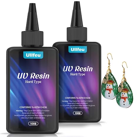 UV Resin 200g Bulk No Odor Upgrade Clear UV Epoxy Resin Kit Hard Fast Cure Jewelry Making Handmade DIY Craft Decoration Coating