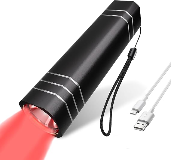 Infrared Red Light Therapy Device, LED Red Light Wand, Near Infrared Light Therapy for Home Use (Black A) [Energy Class E]