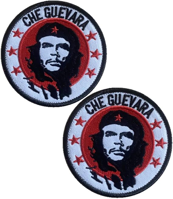 Che Guevara Patch Hook and Loop Tactical Morale Applique Fastener Military Embroidered Patch 2Pcs