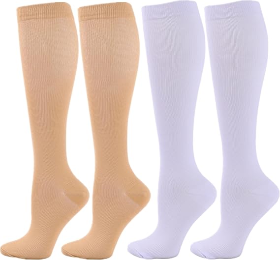 Compression Socks for Women Men, 2/3/4/6 Pairs 20-25mmHg Knee High Socks Compression Stockings for Sport, Athletic, Edema, Diabetic, Varicose Veins, Travel, Pregnancy, Nursing