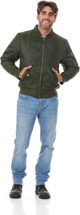 North 15 Bomber Jacket Men, Men's MA-1 Bomber Jacket Lightweight, Flight Jackets for Men Military, Pilot Jacket