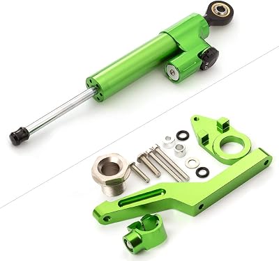 For Ninja ZX-6 R ZX6R ZX 6R 2009 2010-2020 2021 2022 2023 2024 CNC Motorcycle Steering Damper Stabilizer Buffer Control Bar with Mounting Bracket Support Kit Full Set