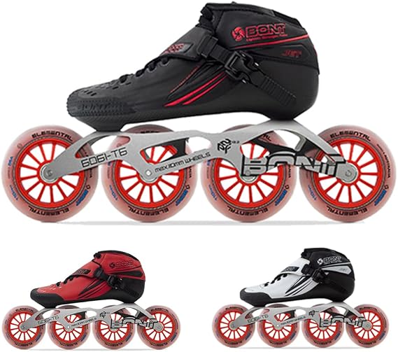 Bont Jet Inline Speed Skates - Vegan, Heat Moldable Racing Package with Carbon Fiber Boot, Elemental Wheels, and ABEC7 Bearings