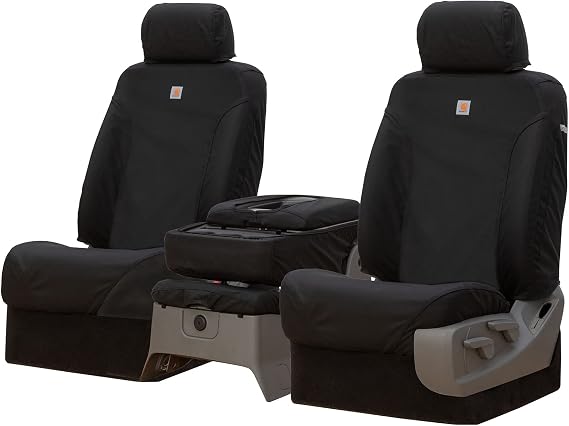 Covercraft Carhartt Super Dux SeatSaver Custom Seat Covers | SSC3480COBK | 1st Row 40/20/40 Bench Seat | Compatible with 2019-2020 Ford F-150, 2019-2022 F-250/F-350/F-450/F-550 | Black
