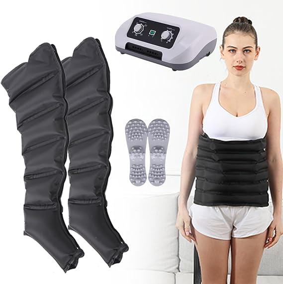 Lymphatic Drainage Legs Massagers 6 Cavity Electric Air Compression Massager, Electric Lymphatic Drainage Machine for Relaxes Muscles, Varicose Veins Treatment, With Timer Function