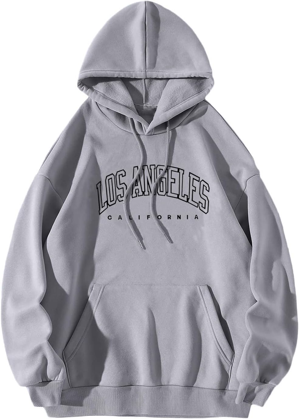 Los Angeles Sweatshirt For Women Long Sleeve Hooded Sweatshirt Lightweight Comfy Sweatshirts With Pocket Jacket