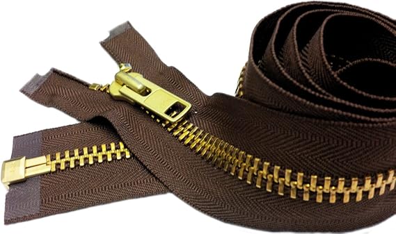 YKK 28" Extra Heavy Duty Jacket Zipper (Special Custom) 10 Brass Separating ~ Color 568 Seal Brown (1 Zipper/Pack)