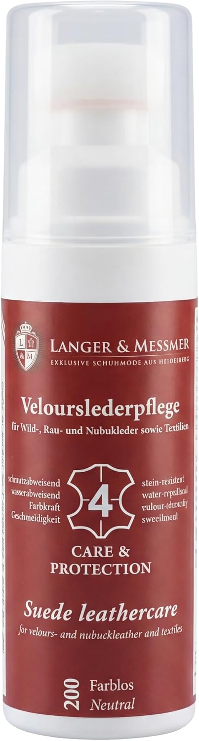 Langer & Messmer Suede Care for Colour Refreshing, Protection and Impregnation for Suede, Nubuck Leather and Suede - 75 ml Colourless