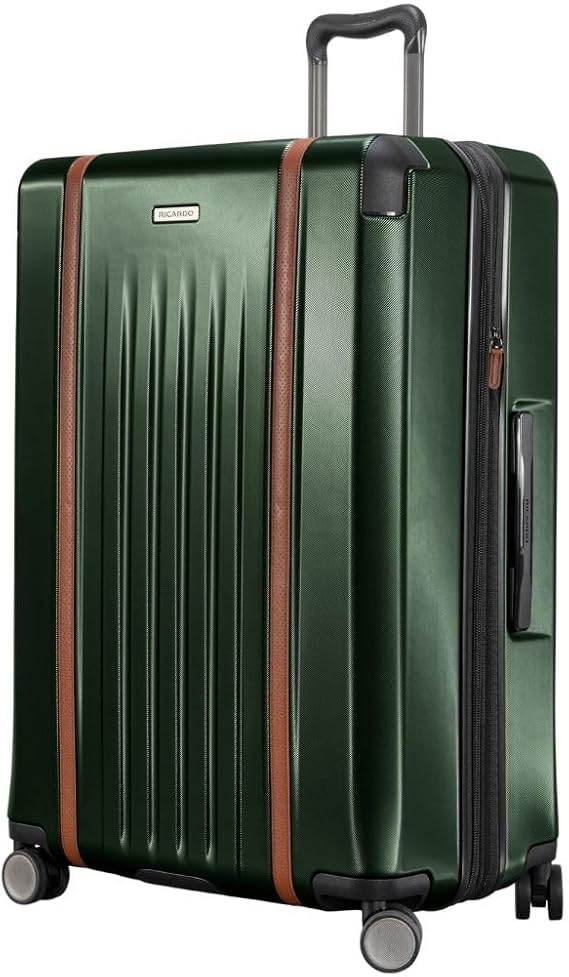 Ricardo Beverly Hills Montecito 2.0 Hardside with Dual Spinning Wheels, Expandable with Comfort Grip for Easy Packing and Moving, Men and Women, Hunter Green, Check-In Large 29-Inch