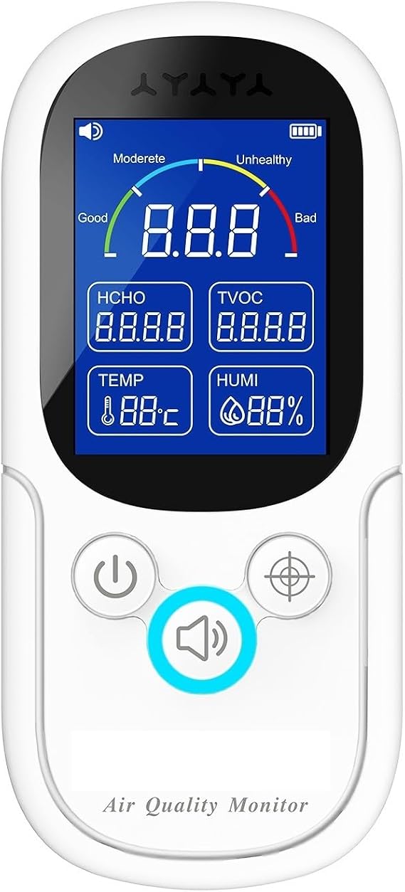Professional Dust Particle Counter, Air Quality Monitor Temperature And Humidity Meter TVOC HCHO Detector For Home Car Office Hotel Gas Detector