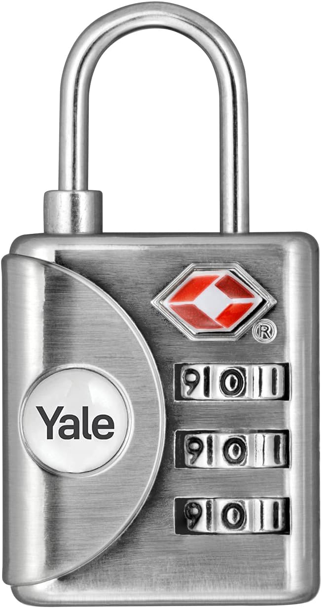 Yale YTP1/32/119/1 Encrypted Padlock with Control Indicator (TSA Approved), Gray
