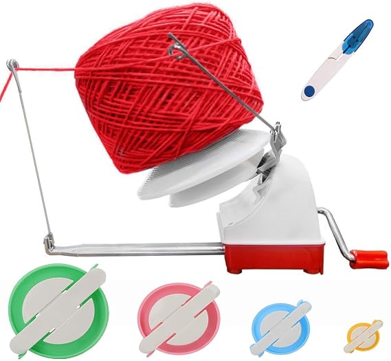 Yarn Ball Winder, 10oz Swift Yarn Winder Large Capacity Yarn Winder Easy to Set up and use,4 pcs Pom Pom Makers+1 1 Scissors