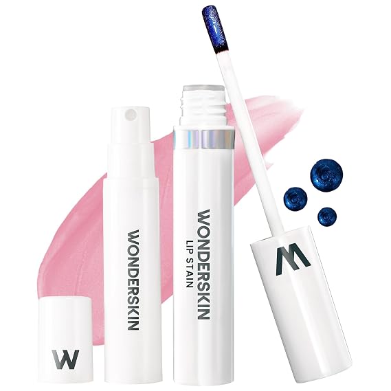 Wonderskin Lip Stain Kit Long Lasting, Waterproof, Lip Tint Peel Off | Transfer-proof nude lip tint system with everything needed for effortless application and lasting color.