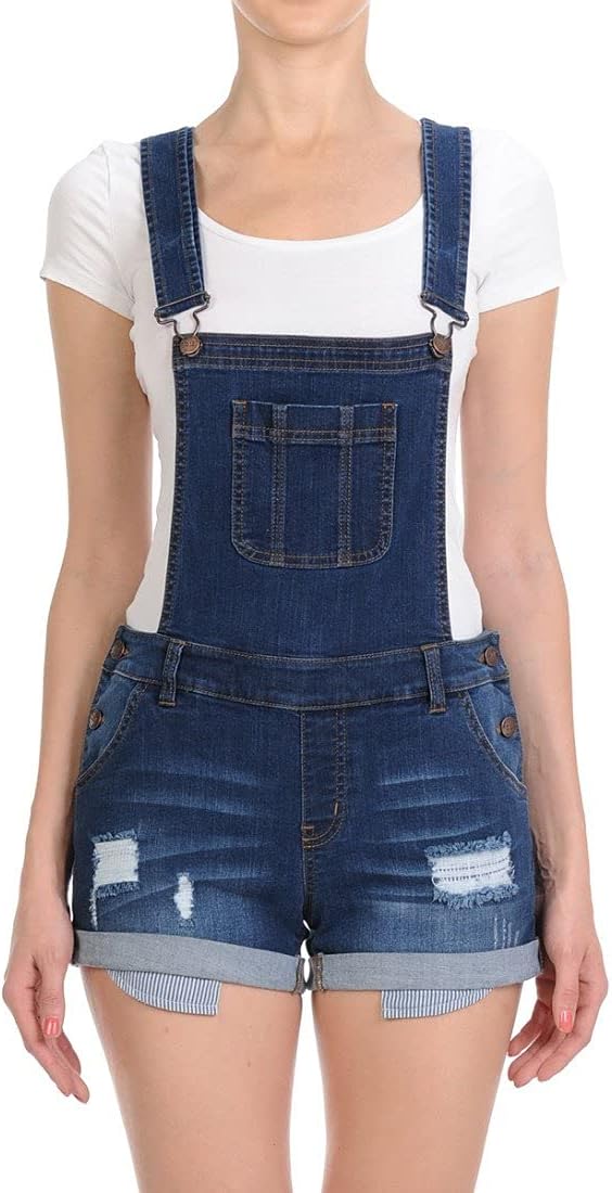 JTB WAX JEAN Overall Shorts for Women Juniors and Teens Bib Jean Denim Short Skirt