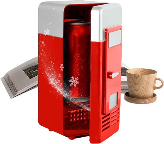 Small Fridge Plug-And-Play, Compact, Cooler, Warmer | Beverage Refrigerator Usb-powered for Students Boys Girls Family Movie Night Dormitory Bedroom Road Trip Apartment