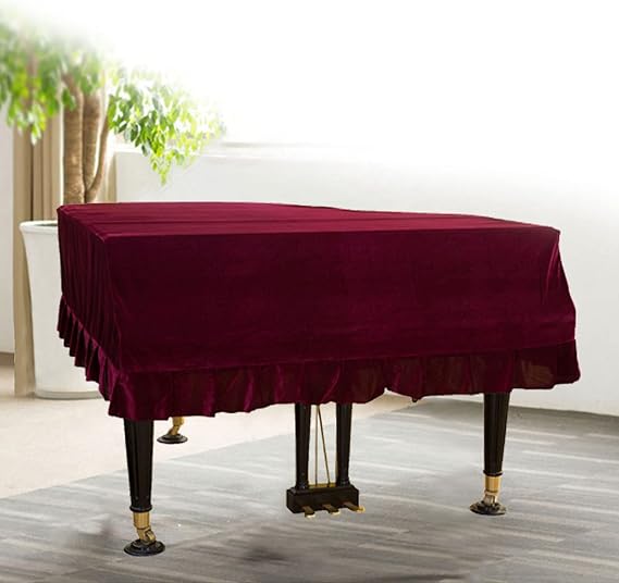 Upright Piano Cover Grand Piano Cover Dust Sheet Moisture-Proof Waterproof Quilted Large Piano Cover (Color : Red, Size : 190cm~200cm)
